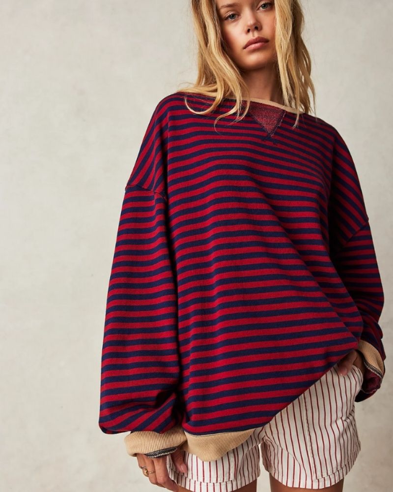 Oversized Stribet Bluse Rebeca