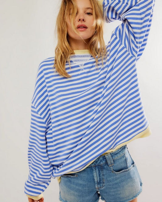 Oversized Stribet Bluse Rebeca