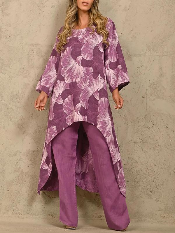 Kvindesæt Med Langærmet Sweater Print