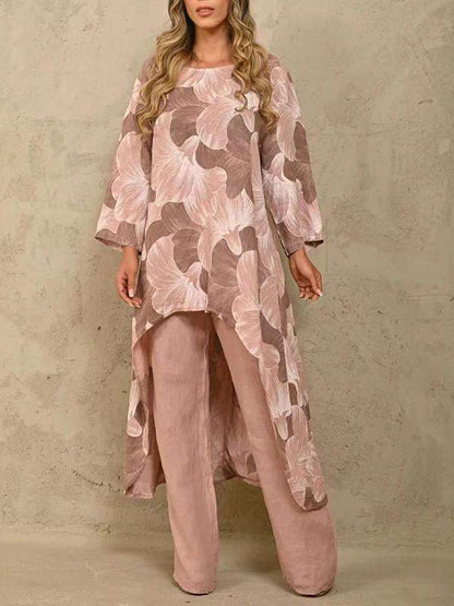 Kvindesæt Med Langærmet Sweater Print