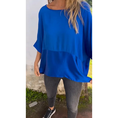 Emma Kvindelig Bluse Med Rund Hals