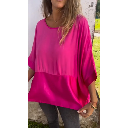 Emma Kvindelig Bluse Med Rund Hals