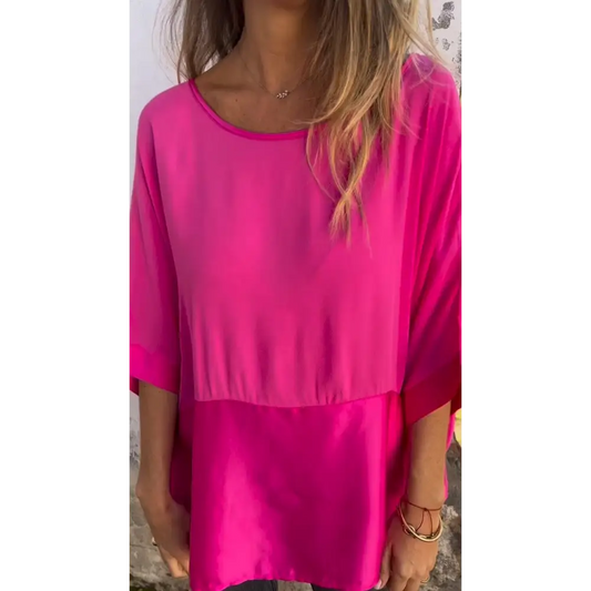 Emma Kvindelig Bluse Med Rund Hals